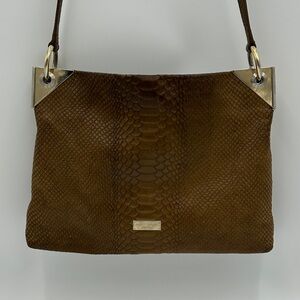 Henri Bendel Brown Snakeskin Shoulder Bag